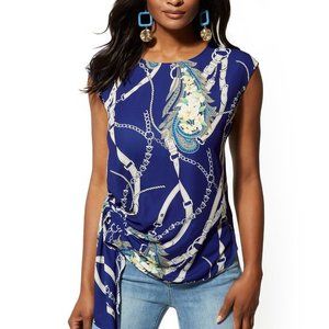 New Soho Paisley Side Ruched Blouse